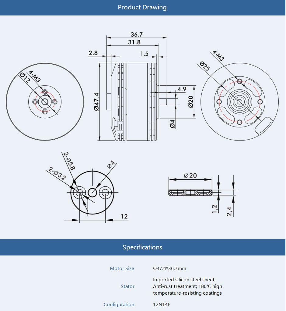 T-Motor Navigator MN4110 6S Brushless Motor
