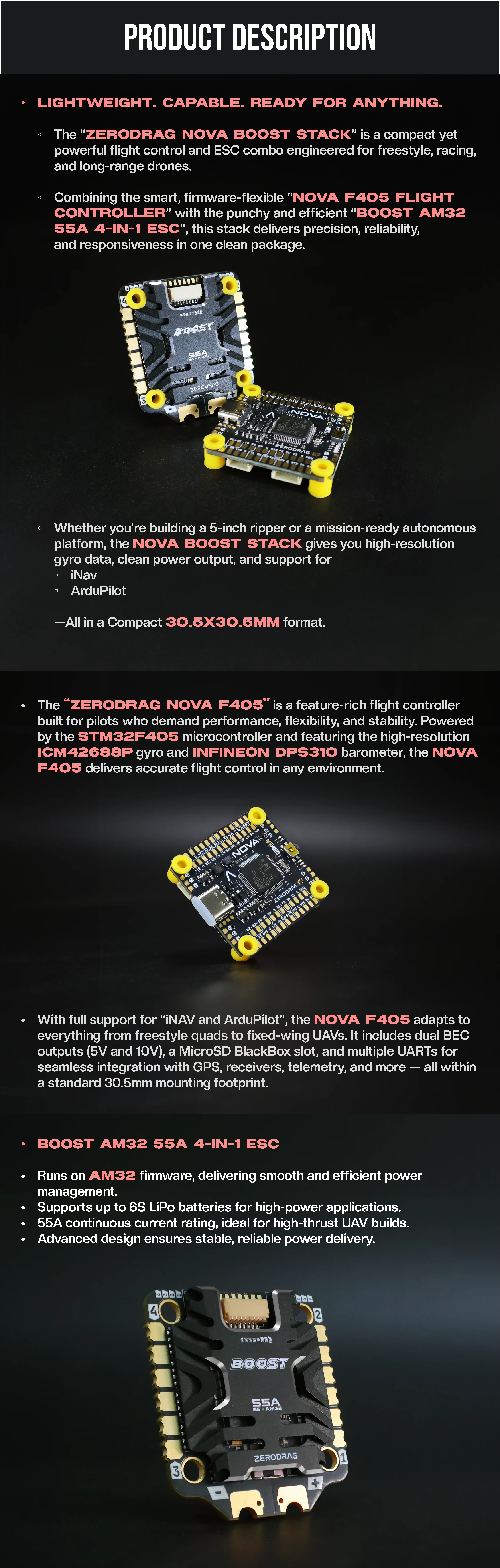 Zerodrag Nova-Boost F4 FPV Stack
