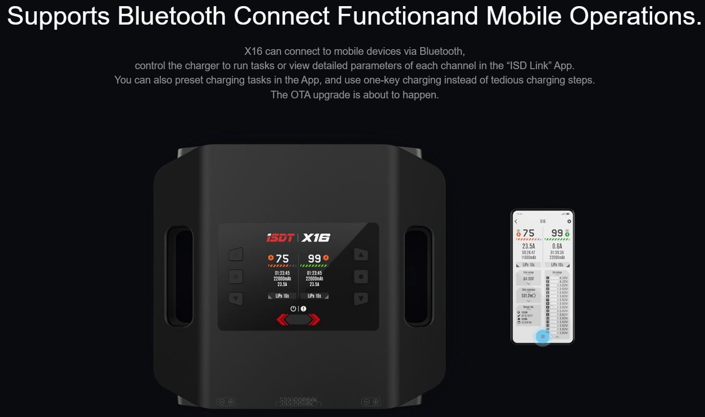 ISDT X16 Dual-Channel AC 2x1100W 2-16S 20A Smart Charger