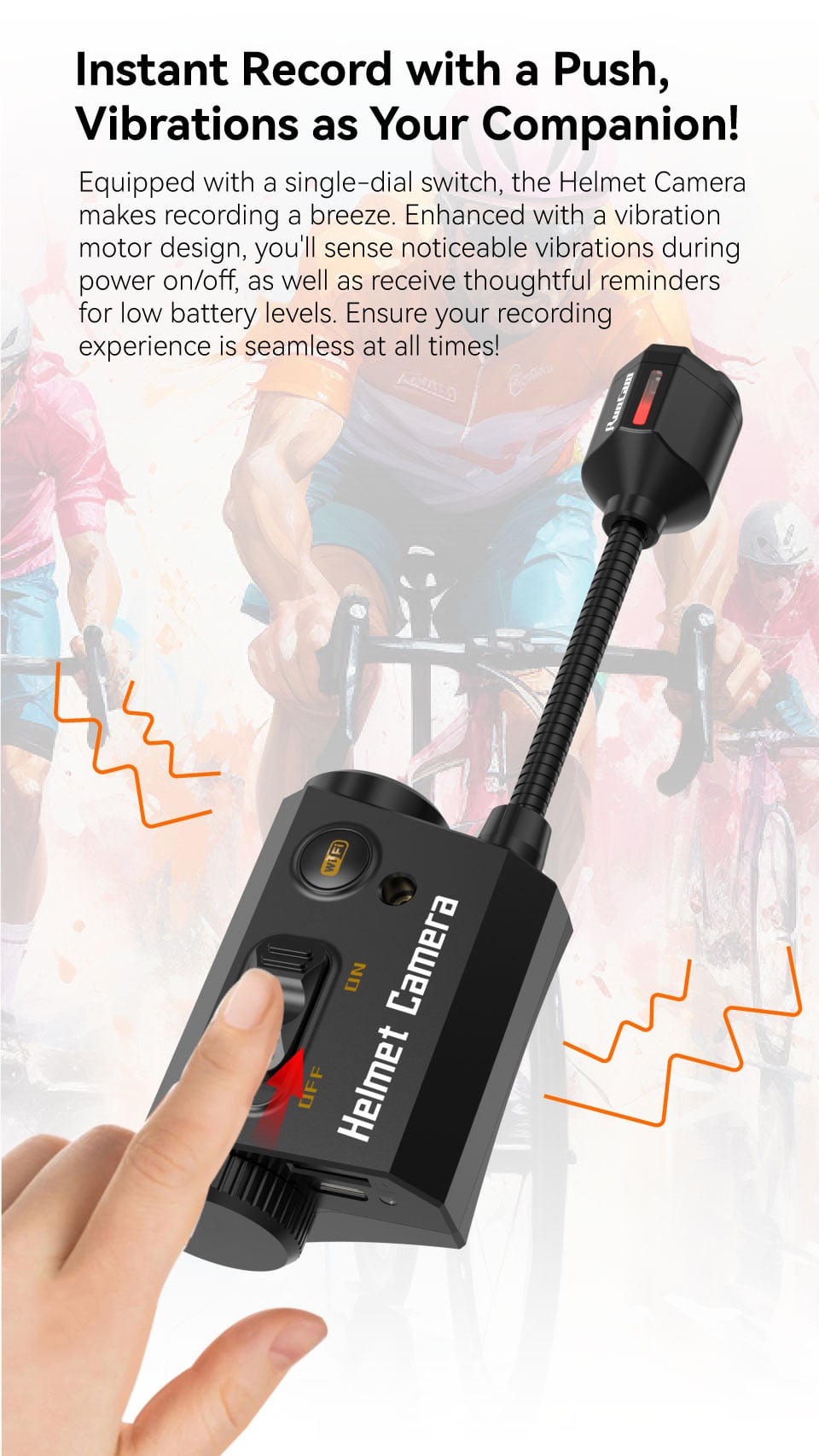 RunCam Helmet Camera Recorder with Long Battery Life