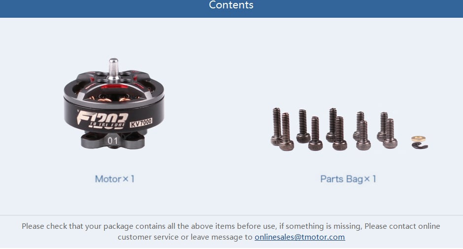T-Motor F1203 7000KV 2-3S Brushless Motor
