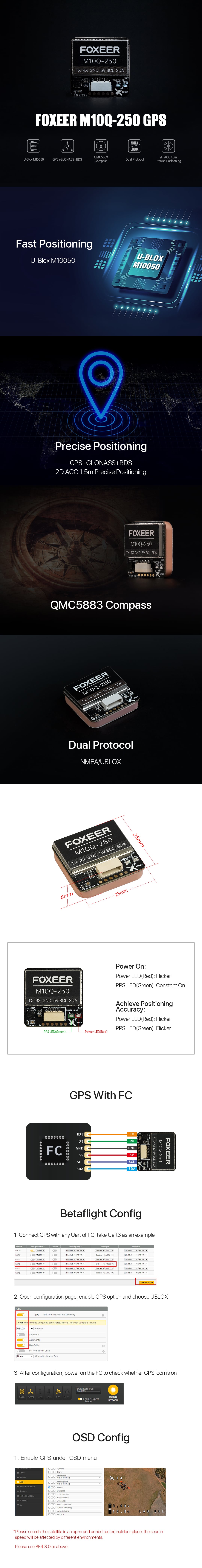 Foxeer M10Q 250 GPS 5883 Compass
