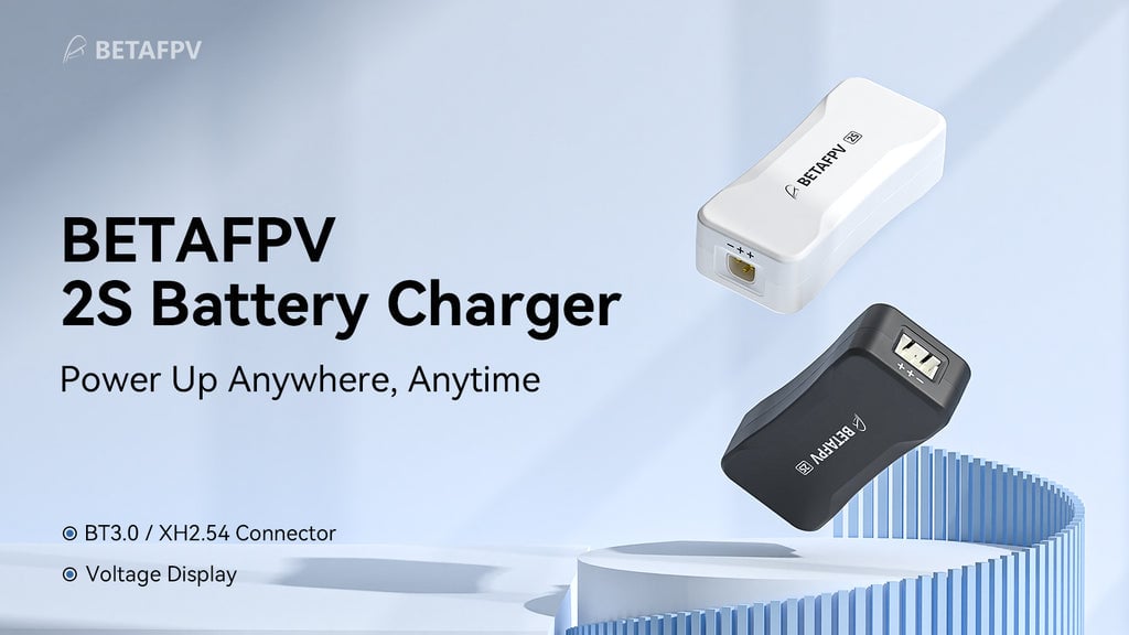 BetaFPV 2S Battery Charger and Voltage Tester (XH2.54, Black)