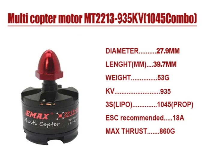 EMAX MT2213 935KV Motor with 1045 Prop Combo
