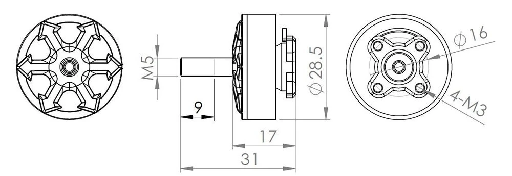 DYS Samguk Shu 2306 1750KV Brushless Motor