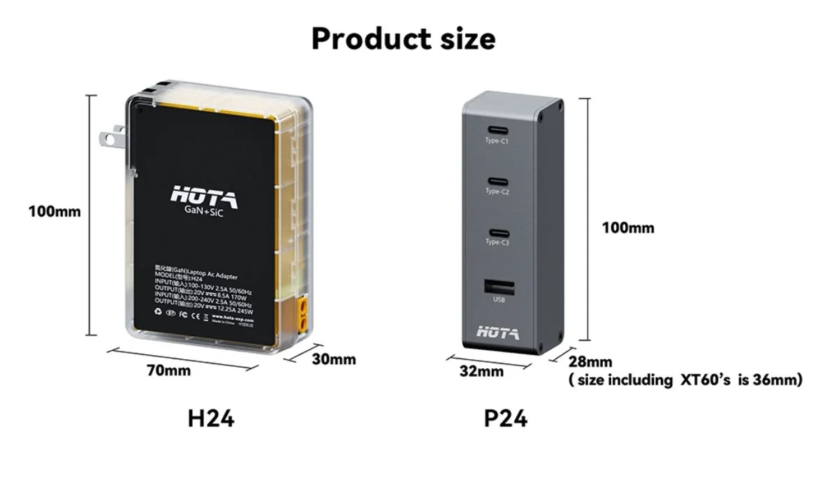 HOTA P24 248W USB PD Charger with XT60 Input