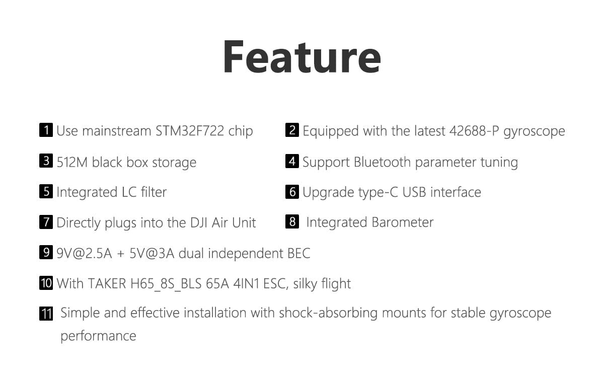 GEPRC Taker F722 BT 8Bit 65A Stack