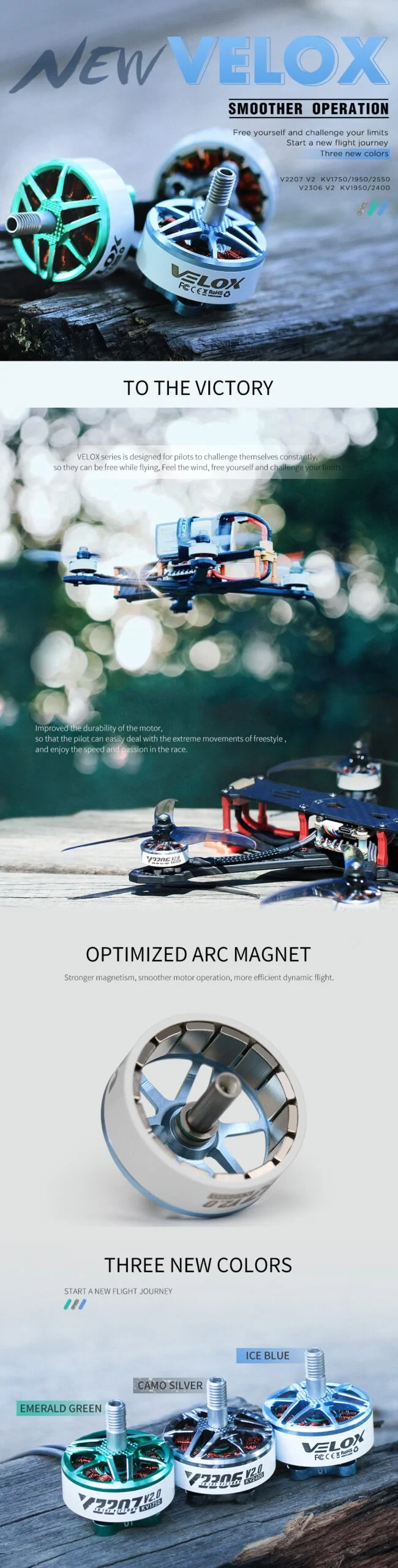 T-Motor Velox V2207 V2.0 5 Inch FPV Motor
