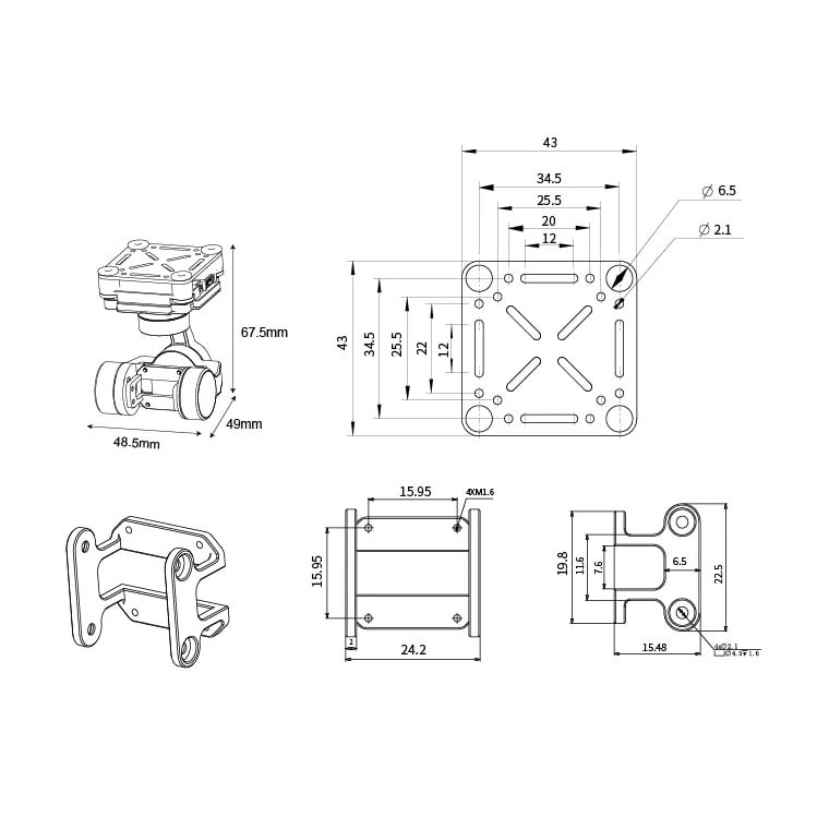 HEQUAV G-Port 3-Axis Gimbal for DJI O4 Pro