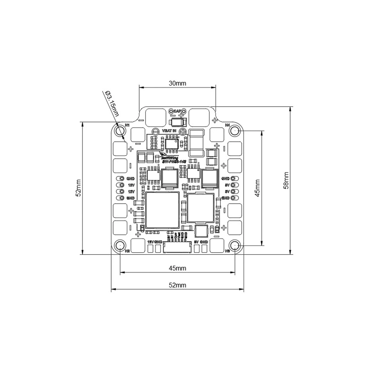 SwiftWing PM03-14S 3S-14S 120A Power Module PDB