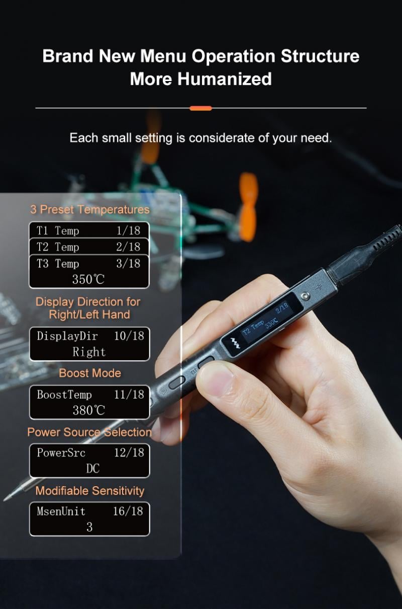 TS101 Soldering Iron (B2 Tip, Gray)
