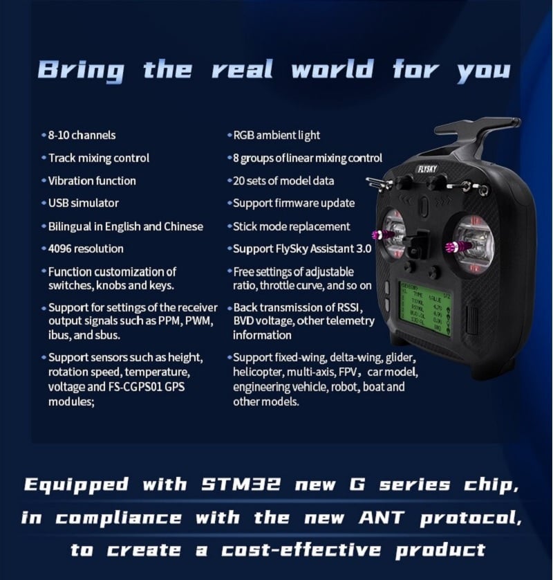 FlySky FS-ST8 2.4GHz Transmitter + FS-SR8 Receiver