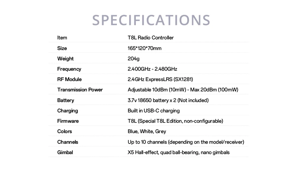 RadioMaster T8L ELRS Radio Controller