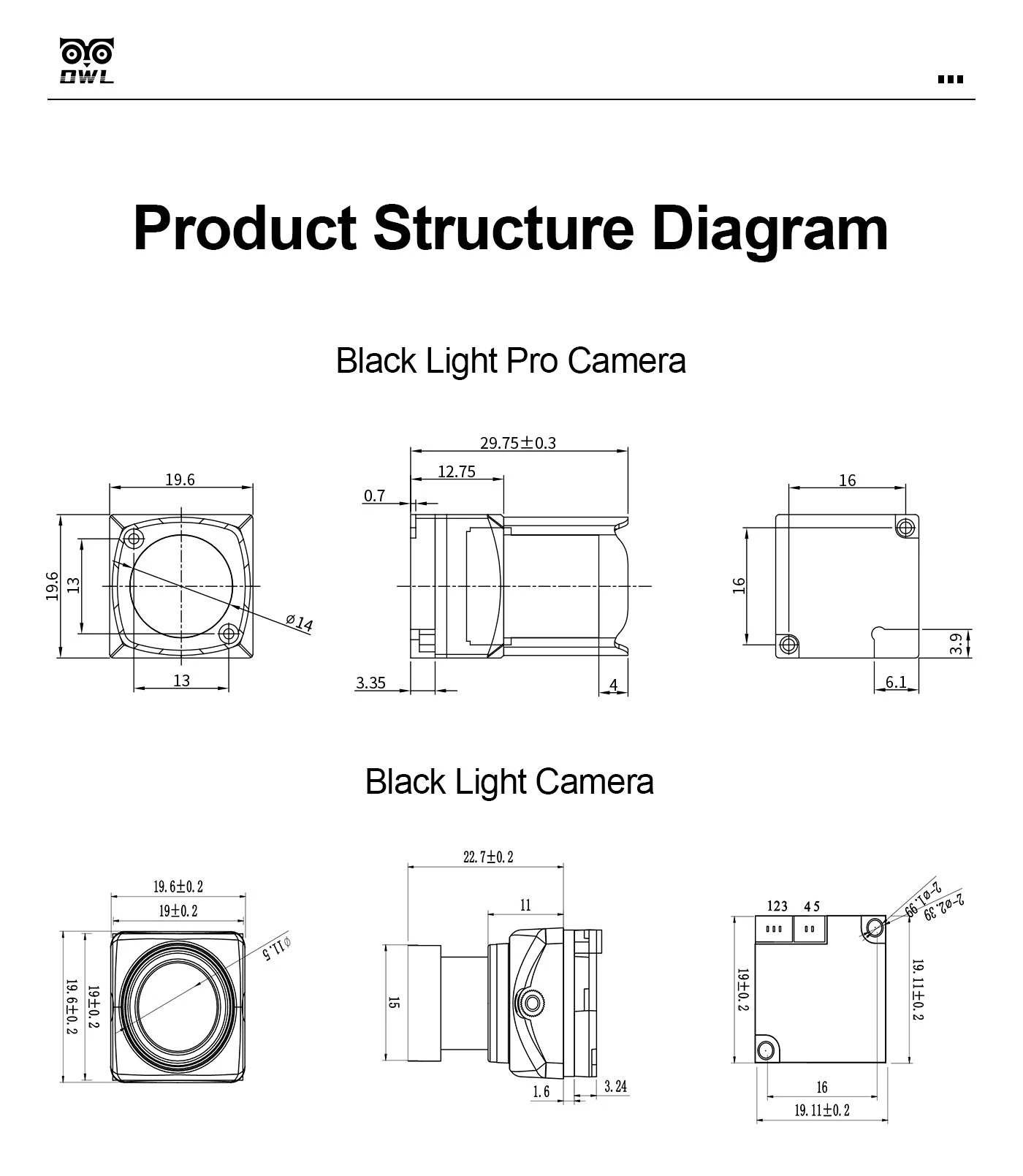 Axisflying OWL Pro 1800TVL Black Light FPV Camera