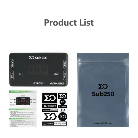 Sub250 CW1 Charger for A30 and PH2.0 Battery Connectors