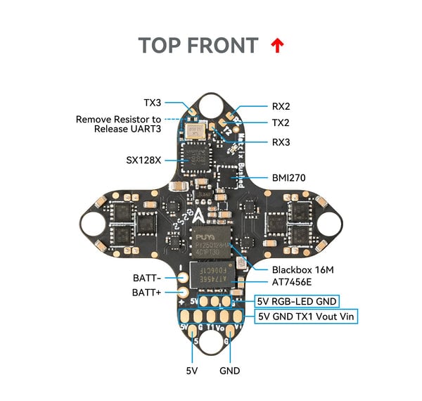 BetaFPV Matrix 1-2S Brushed Flight Controller (4in1)