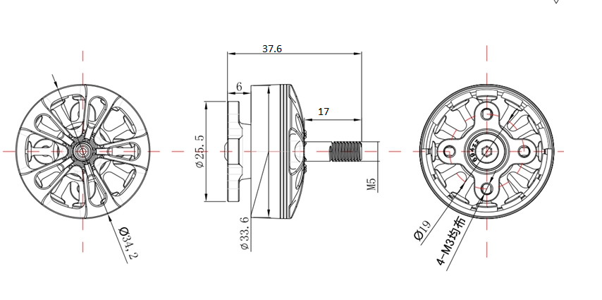 CAELUS FA2807 4-6S Brushless Motor
