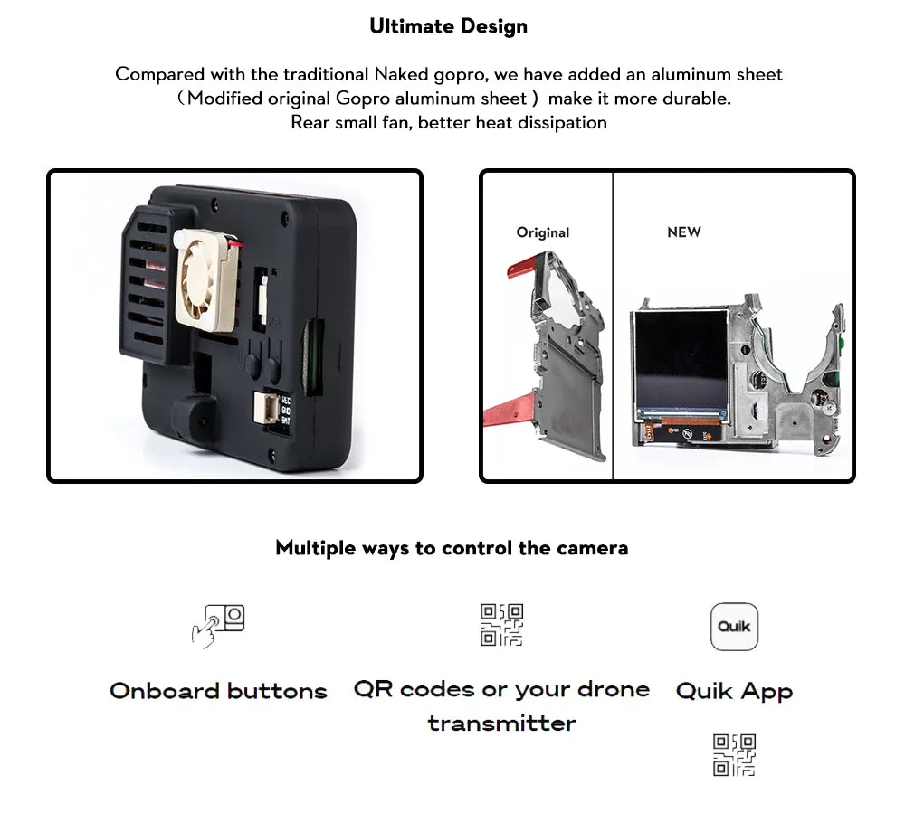 Flywoo Action Camera GP9/GP10/GP11 Naked GoPro DIY Kit