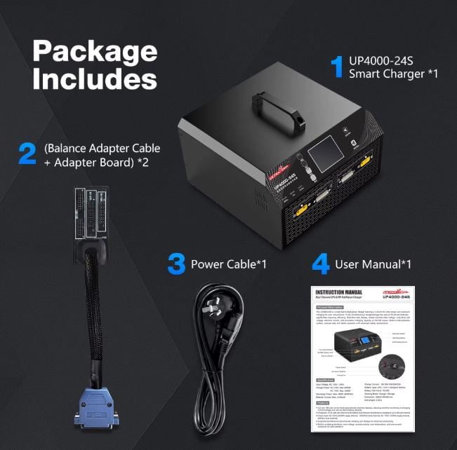 Ultra Power UP4000-24S 4000W 25A 16-24S LiPo/LiHV Charger