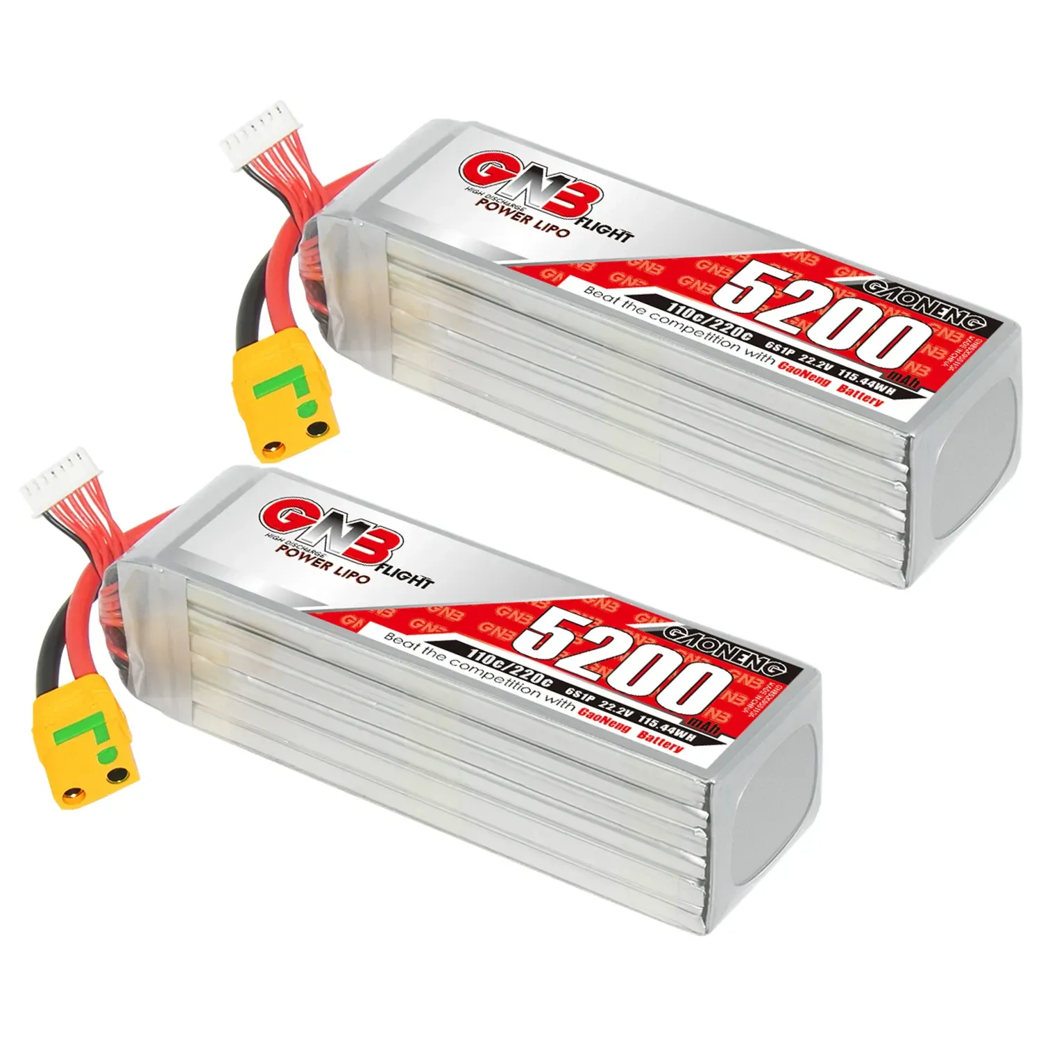GNB 6S 22.2V 5200mAh 110C LiPo Battery (XT90S)