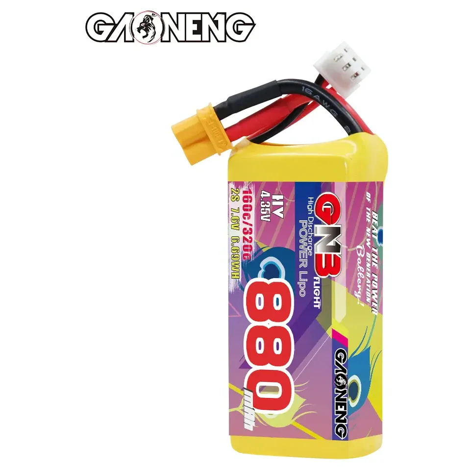 GAONENG GNB 880mAh 2S 7.6V 160C XT30 LiPo Battery