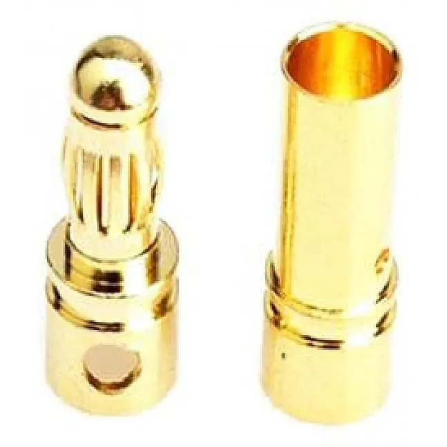Gold Plated Copper Banana Bullet Connector 2-6mm, Male/Female