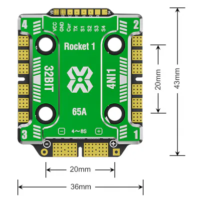 Aocoda-RC 2065 AM32 32-Bit 65A 4-in-1 ESC