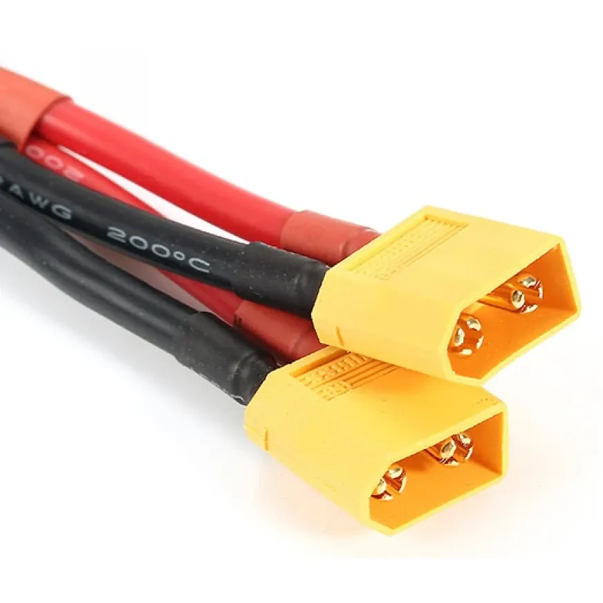 Amass XT60 Parallel Connector 1 Female to 2 Male, 14AWG