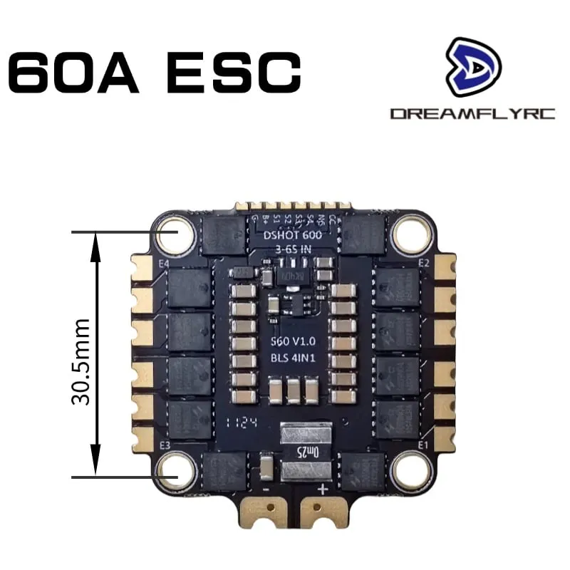 DreamflyRC F722 60A FC & ESC Stack