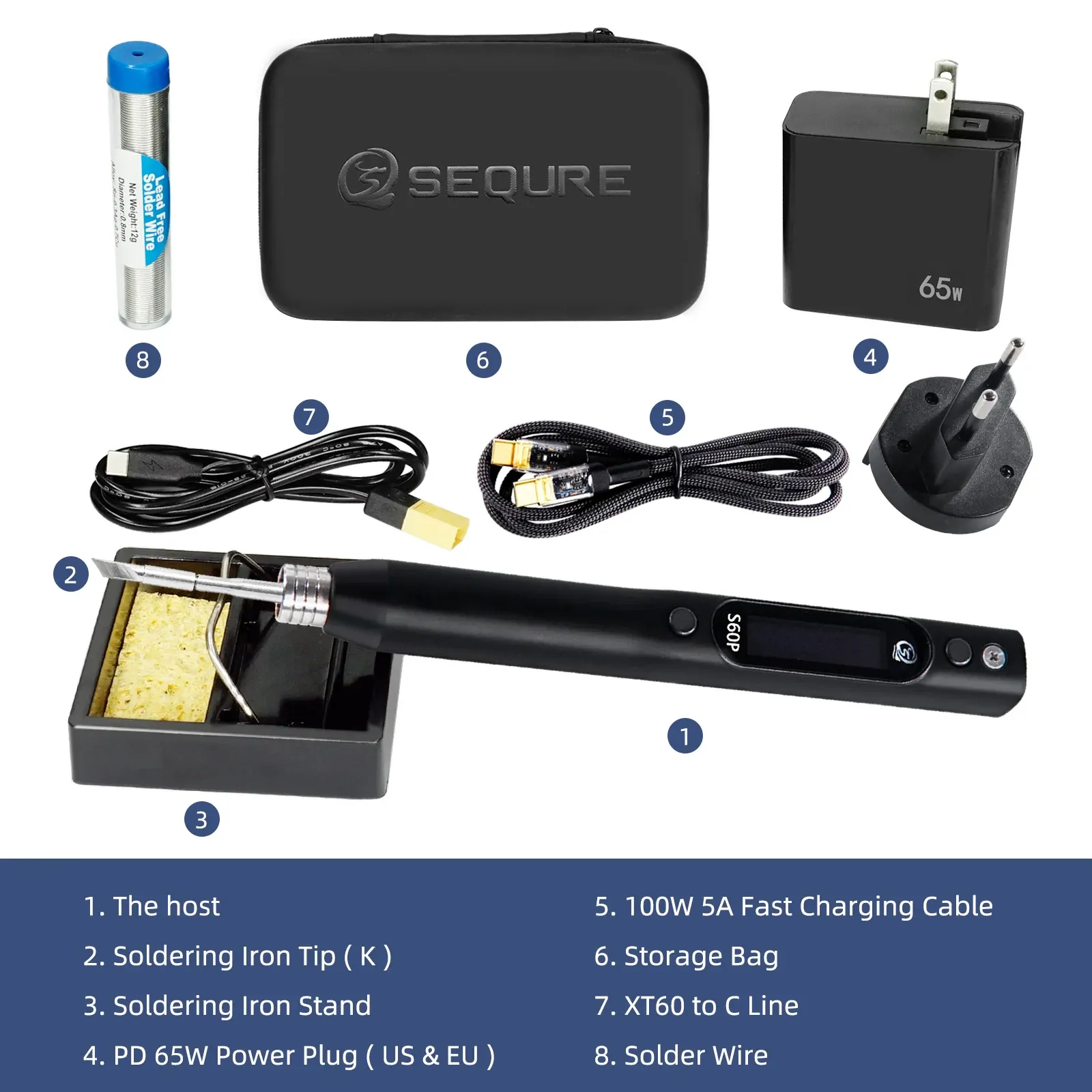 SEQURE S60P Nano Electric Soldering Iron Kit (Upgraded)