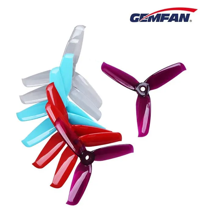 Gemfan Flash 4052 Tri-Blade 4″ Propeller (4 Pack — 2CW+2CCW) — Color: Clear