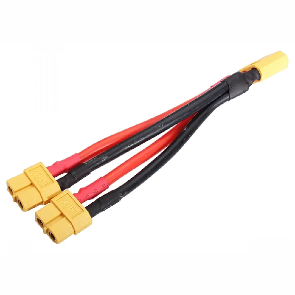 XT60 Parallel Y-Cable 2 Female to 1 Male, 14AWG