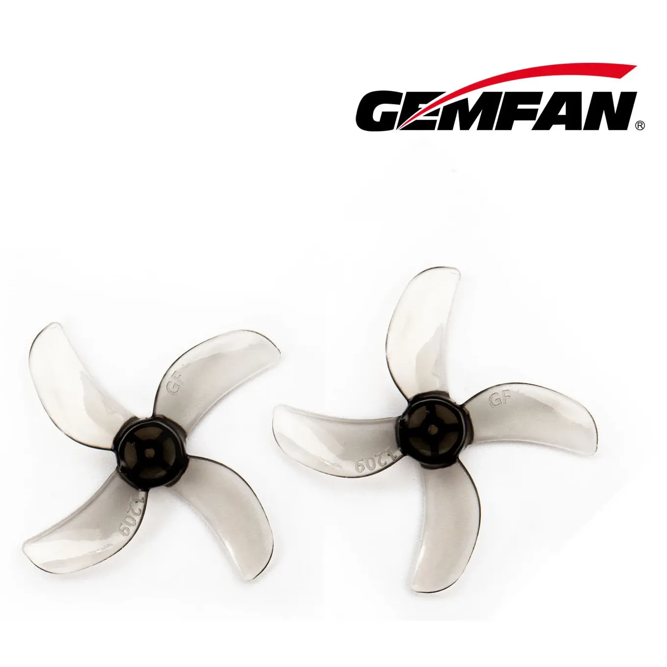 Gemfan 1209-4 31mm Quad-Blade Propeller (Set of 8 — 4CW+4CCW) Clear Red