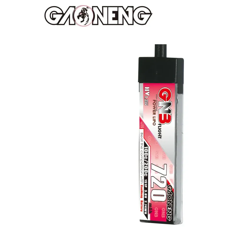 Gaoneng GNB 1S 720mAh 100C 3.8V LiHV Battery (A30 Plastic Head)