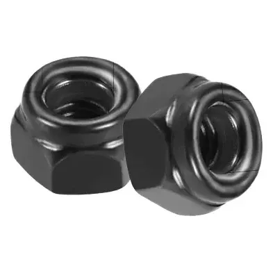 Black 304 Stainless Steel Nylon Lock Nut (Pack of 10)
