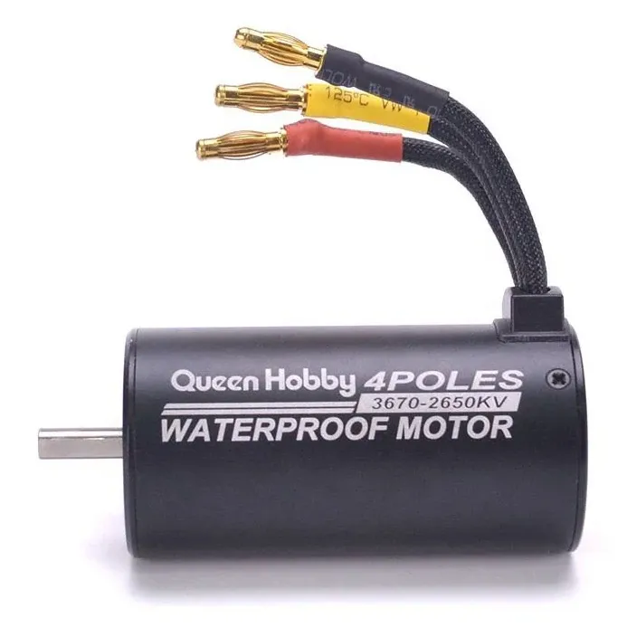 Queen Hobby 3670 2150/2650KV Waterproof Brushless Motor for 1/8–1/10 RC Cars — KV: 2650KV
