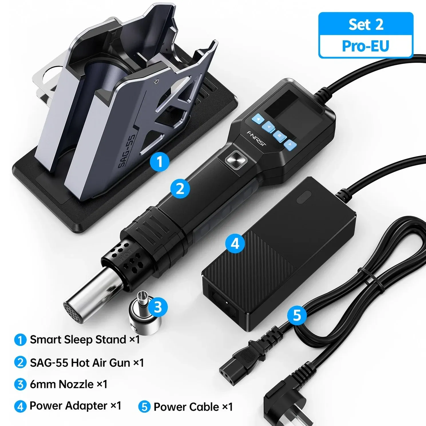 FNIRSI SAG-55 Intelligent 550W Hot Air Gun