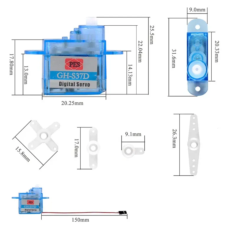 ReadyToSky GH-S37D 3.7g Digital Micro Servo with Accessories