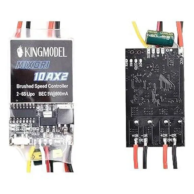 ReadyToSky Dual-Channel Bidirectional Brushed ESC for RC Tanks & Boats — Version: 10A×2, 2-6S