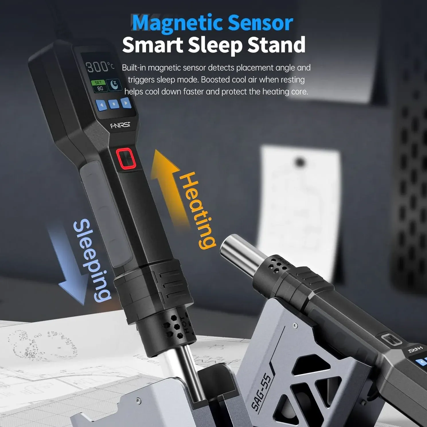 FNIRSI SAG-55 Intelligent 550W Hot Air Gun