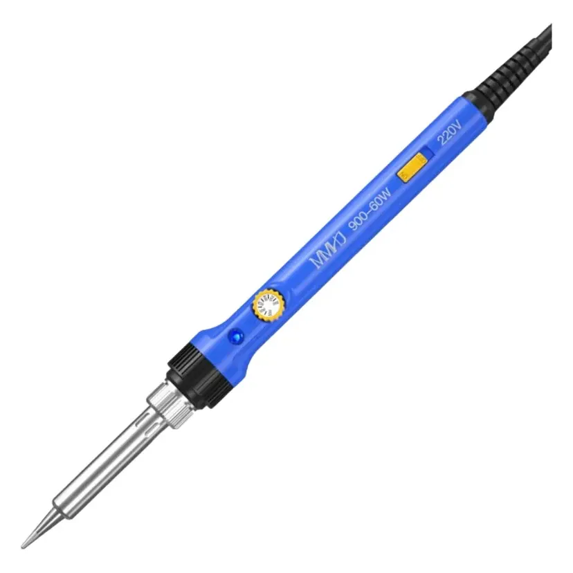 60 Watt 220V Adjustable Temperature Soldering Iron (Blue) — Switch: With ON/OFF Button