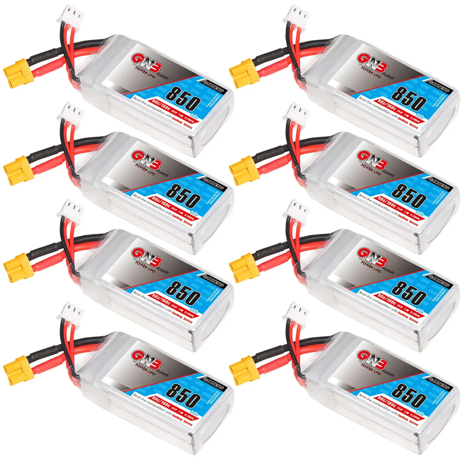 GNB 2S 7.4V 850mAh 80C XT30 LiPo Battery