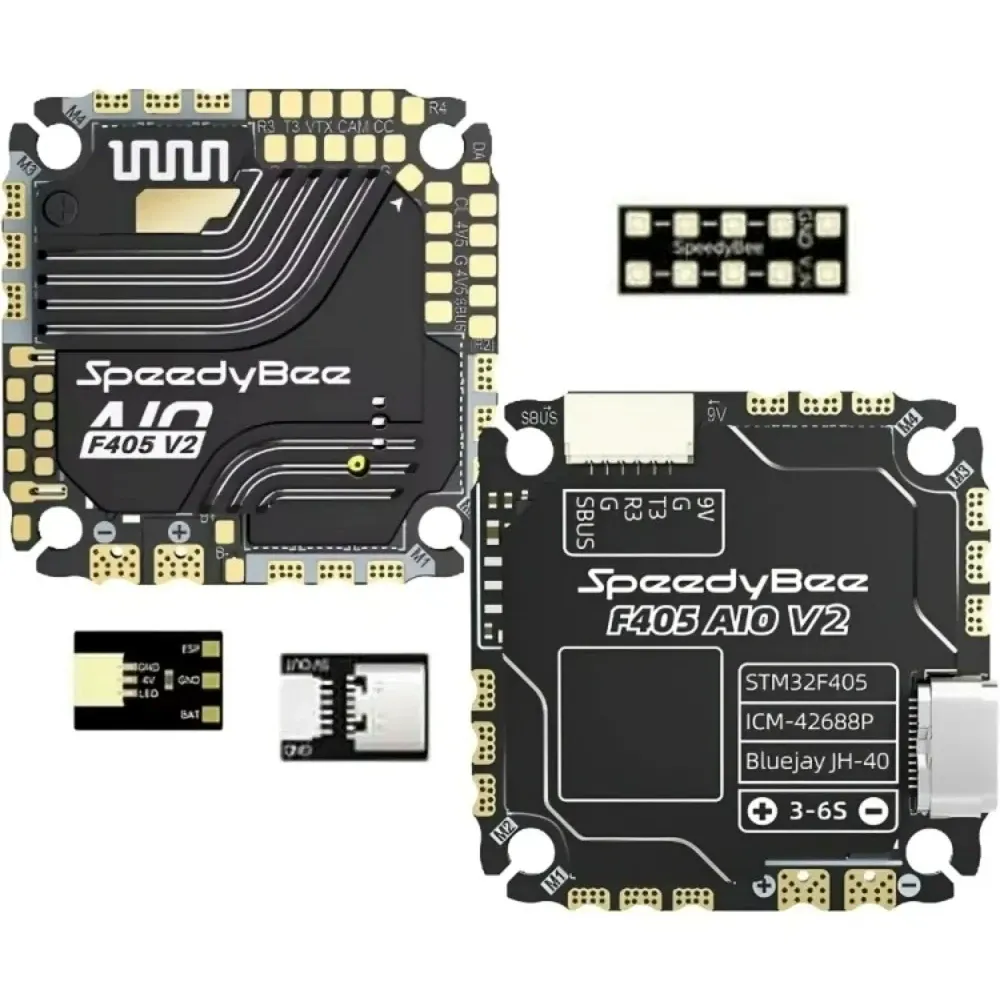 SpeedyBee F405 AIO V2 40A 8Bit 3-6S Flight Controller with CNC Heatsink