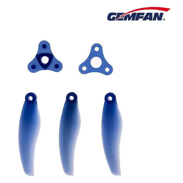Gemfan Floppy Proppy 5135 Foldable Tri-Blade 5" Propeller (4-Pack — 2CW+2CCW) — Color: Blue