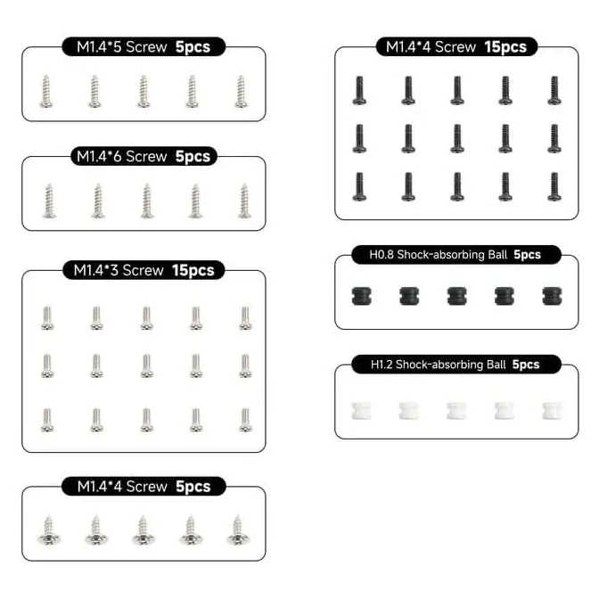 BetaFPV Screw Pack for Meteor65/75, Air75, Pavo20 & Aquila20 — Version: Air75 / Meteor75 Pro