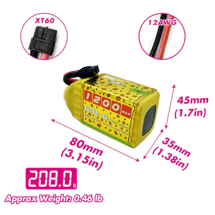 CNHL Speedy Pizza V2.0 1200mAh 22.2V 6S 120C Lipo Battery