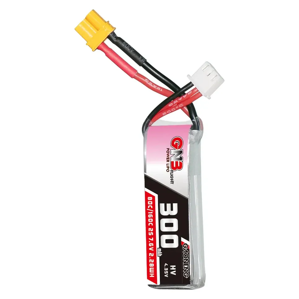GNB LiHV 2S 7.6V 300mAh 80C XT30 LiPo Battery (GAONENG)