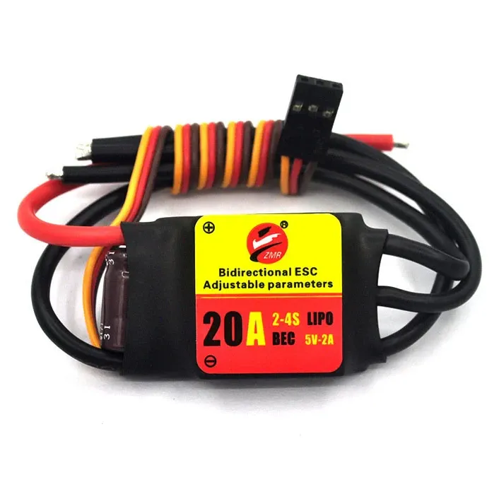 ReadyToSky Bidirectional 20A Brushless ESC 2-4S with 5V 2A UBEC — Version: Adjustable