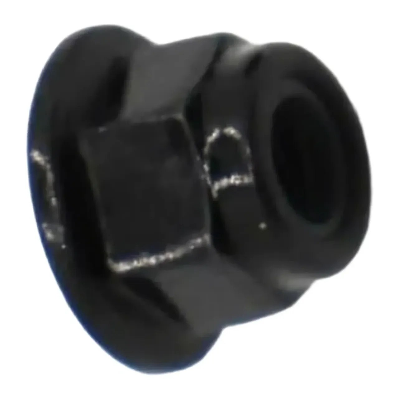 M5 Hex Flange Nylon Insert Lock Nut, Black Carbon Steel