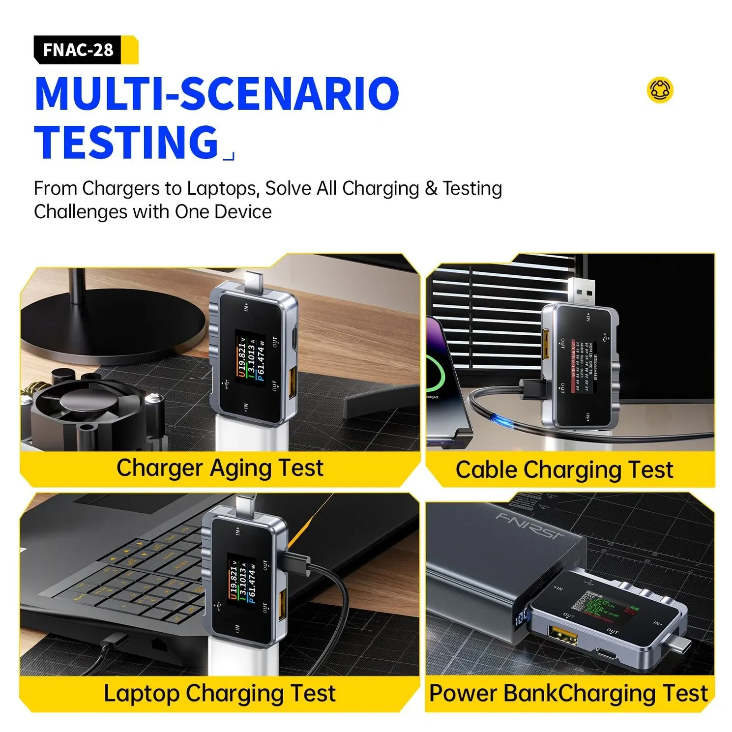 FNIRSI FNAC-28 2-in-1 Type-C USB Tester & Voltmeter